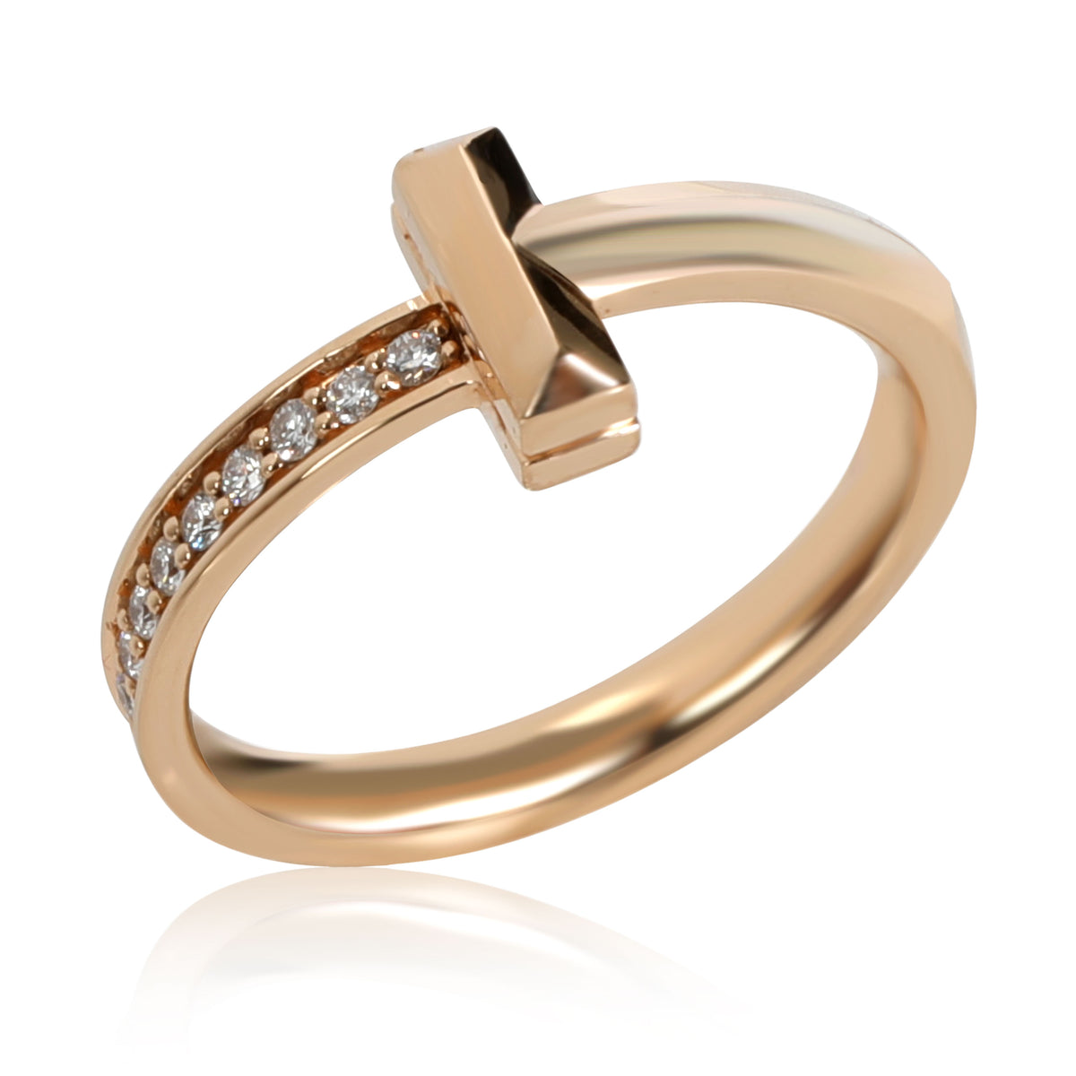 Tiffany & Co. T1 Diamond Ring in 18K Rose Gold 0.08 CTW