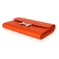 Hermès Orange Epsom Constance Long Wallet PHW