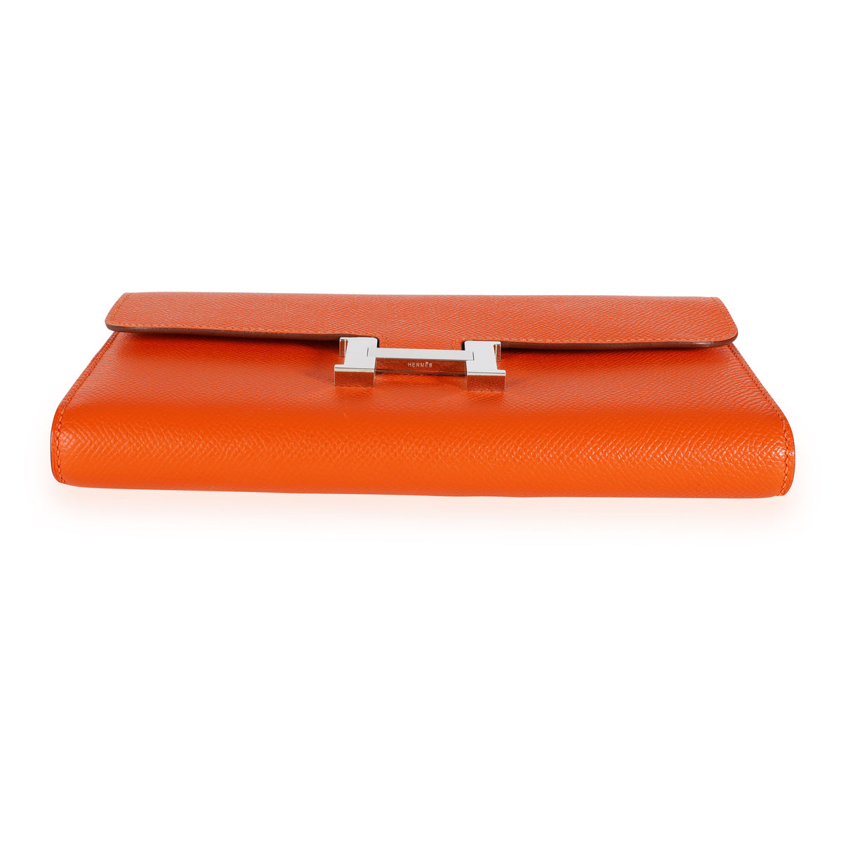 Hermès Orange Epsom Constance Long Wallet PHW