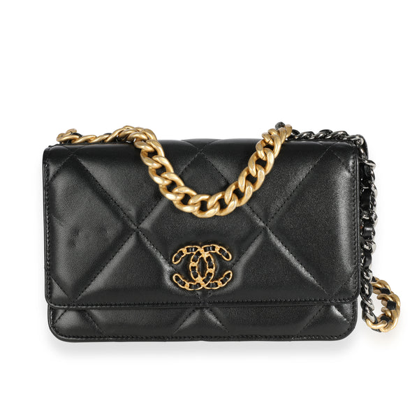 Chanel 19 Wallet On Chain Price Chanel Black Quilted Lambskin
