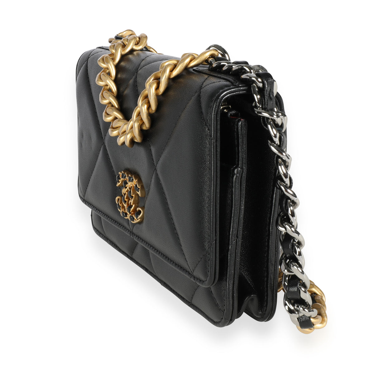Chanel Black Quilted Lambskin Chanel 19 Wallet on Chain