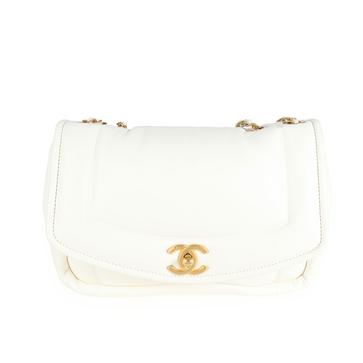 Chanel White Lambskin Vintage Puffy Flap Bag, myGemma