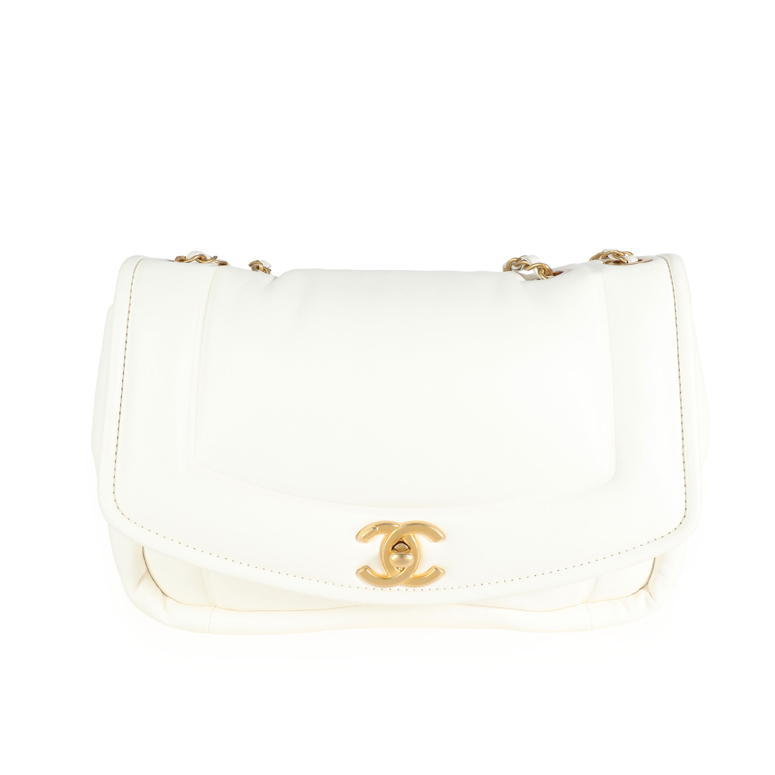 1990s Chanel White Quilted Lambskin Vintage Small Diana Classic Single Flap  Bag at 1stDibs