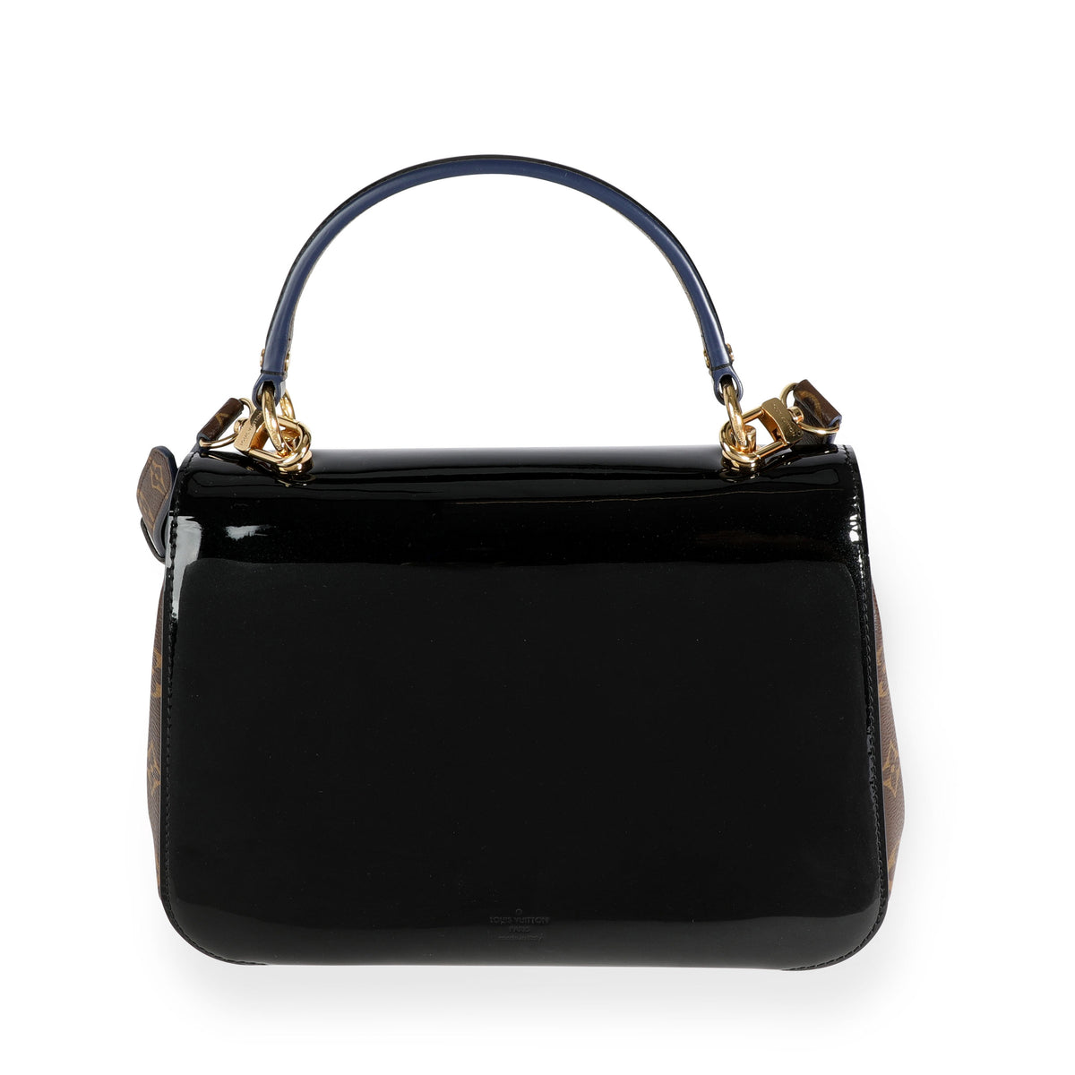 Louis Vuitton, Bags, Louis Vuitton Cherrywood Handbag Vernis With Monogram  Canvas Pm Black Brown