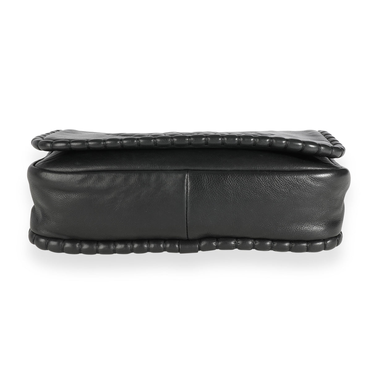 Chanel Black Leather Pleated CC Flap Bag