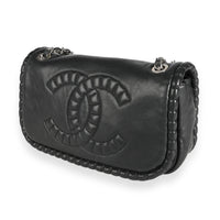 Chanel Black Leather Pleated CC Flap Bag