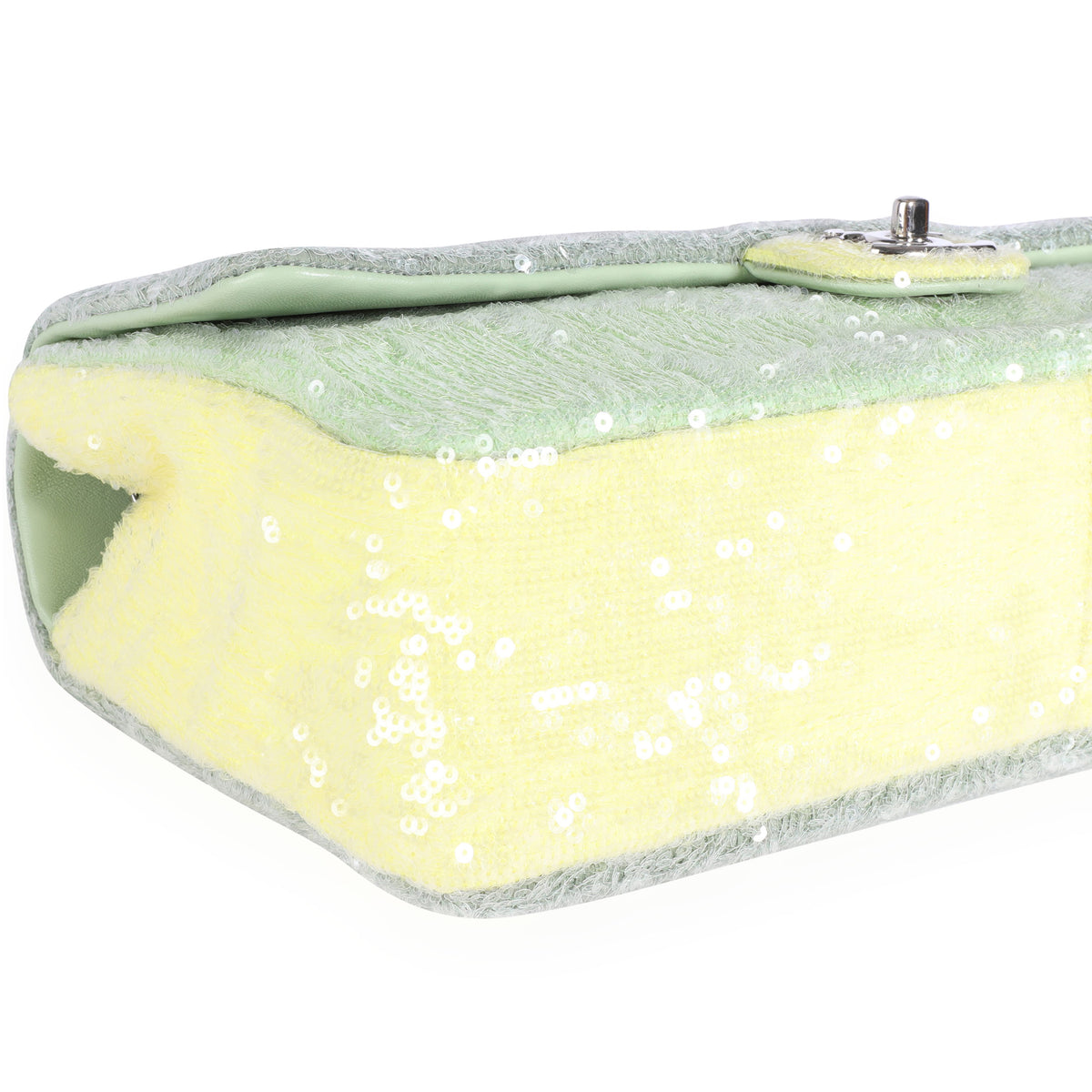 Chanel Green & Yellow Sequin Large Waterfall Flap Bag