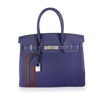 Hermès Bleu Encre & Bordeaux Togo Officier Birkin 30 PHW