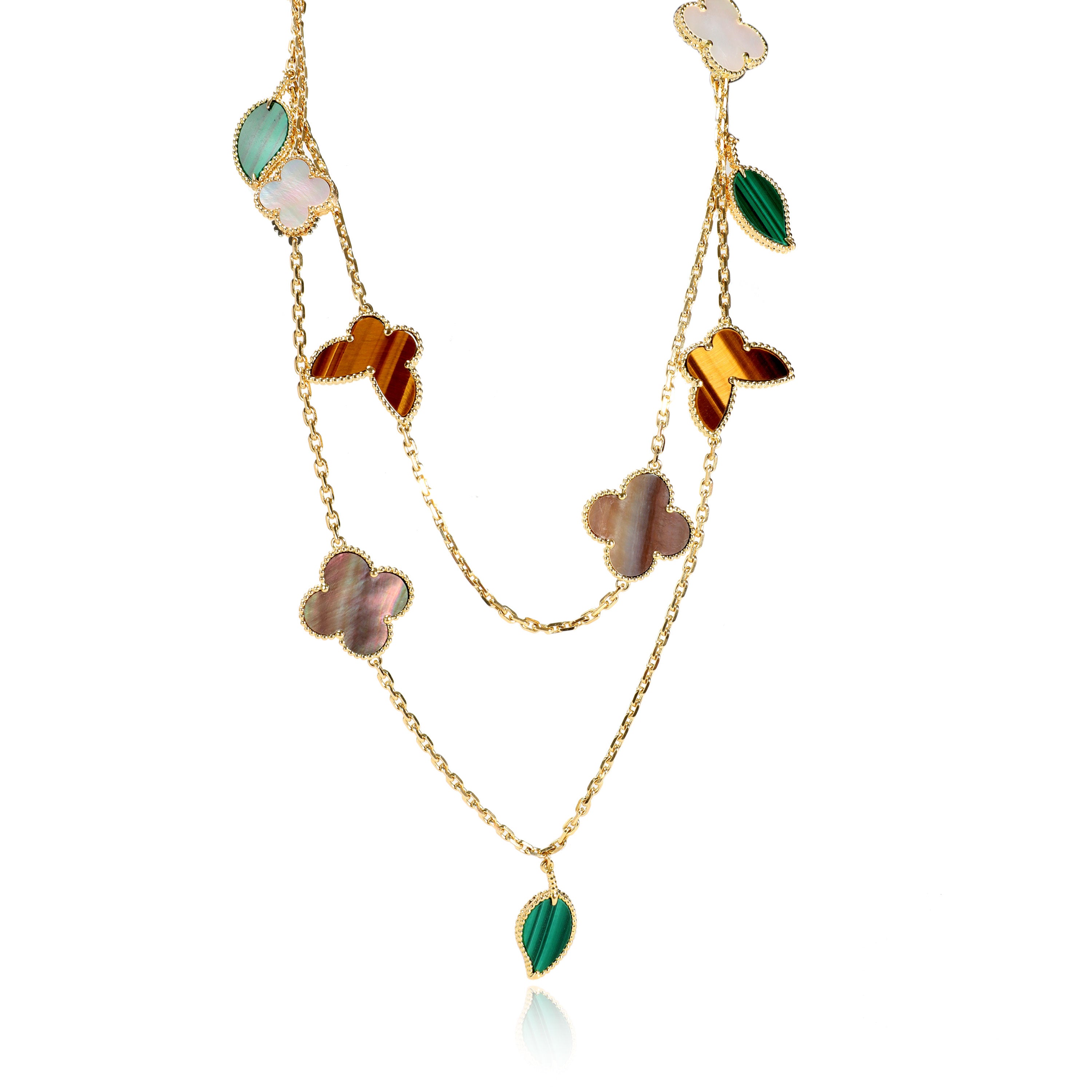 Lucky Clover Necklace, 18K Gold Plated - Van Cleef & Arpels Inspired D –  Lumière