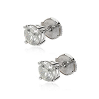 Four Prong Diamond Stud Earring in 14K White Gold F-G SI1 1.25 CTW