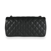 Chanel Black Quilted Caviar East West Flap Bag