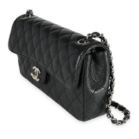 Chanel Black Quilted Caviar East West Flap Bag