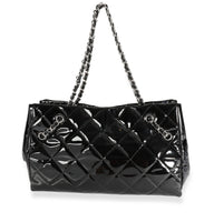 Chanel Black Quilted Patent Leather Shopping Tote