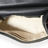 Gucci Black Calfskin GG Marmont Small Top Handle Bag