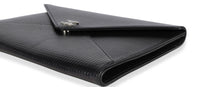 Chanel Iridescent Black Lambskin Embossed Small Envelope Clutch