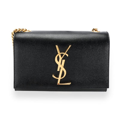 Saint Laurent Black Grain De Poudre Small Kate Crossbody