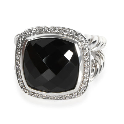 David Yurman Albion Onyx Diamond Fashion Ring in  Sterling Silver Black 0.3 CTW