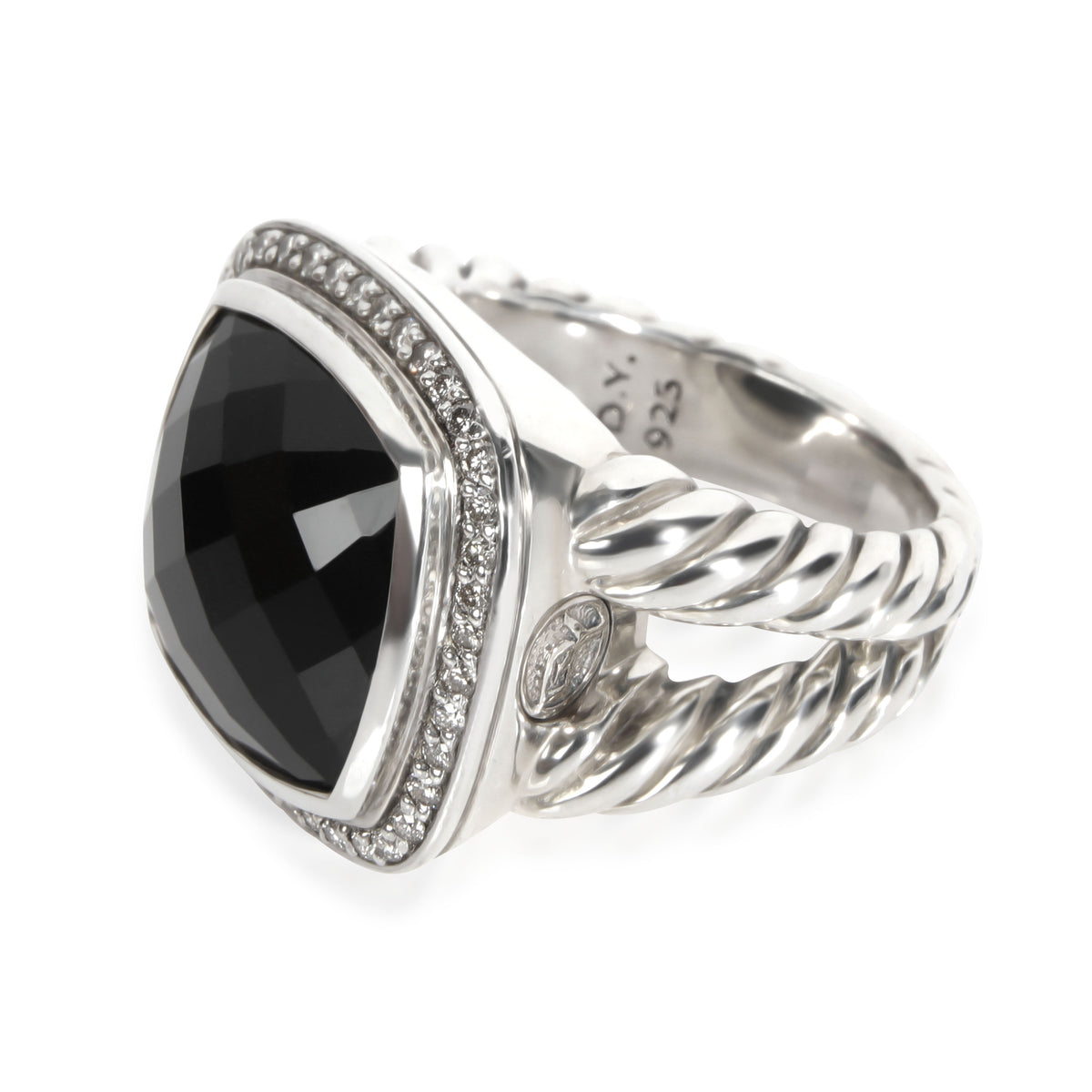 David Yurman Albion Onyx Diamond Fashion Ring in  Sterling Silver Black 0.3 CTW