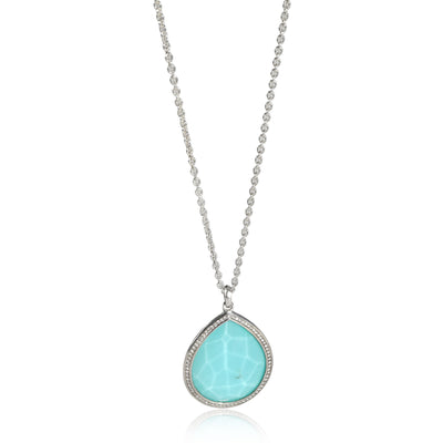 Ippolita Stella Turquoise Diamond Necklace in Sterling Silver 0.19 CTW