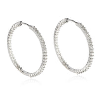Inside Out Diamond Hoop Earring in 14K White Gold 1.76 CTW