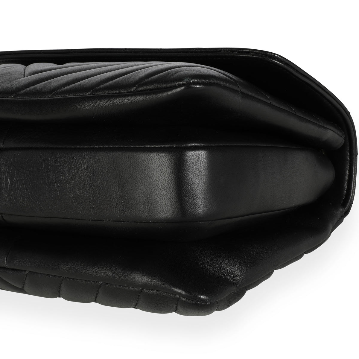 CHANEL Vintage CC Logo Quilted Leather Flap Bag Black Beige
