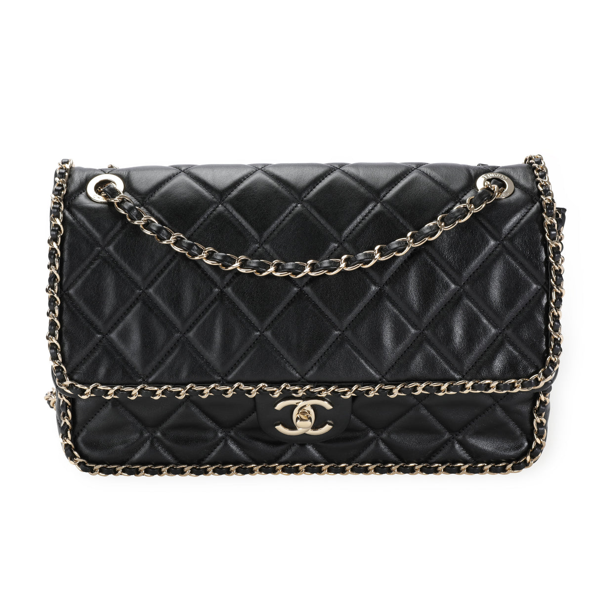 Chanel Black Quilted Lambskin Running Chain Flap Bag, myGemma