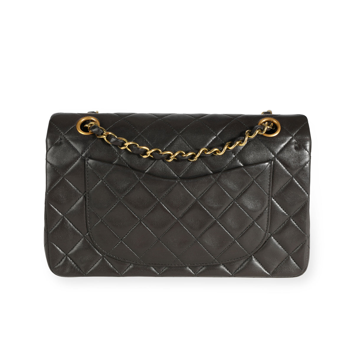 Chanel Vintage Black Lambskin Quilted Small Classic Double Flap Bag