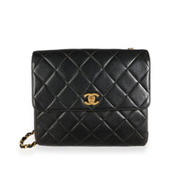 Chanel Vintage Black Quilted Lambskin Crossbody Flap Bag