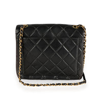 Chanel Vintage Black Quilted Lambskin Crossbody Flap Bag