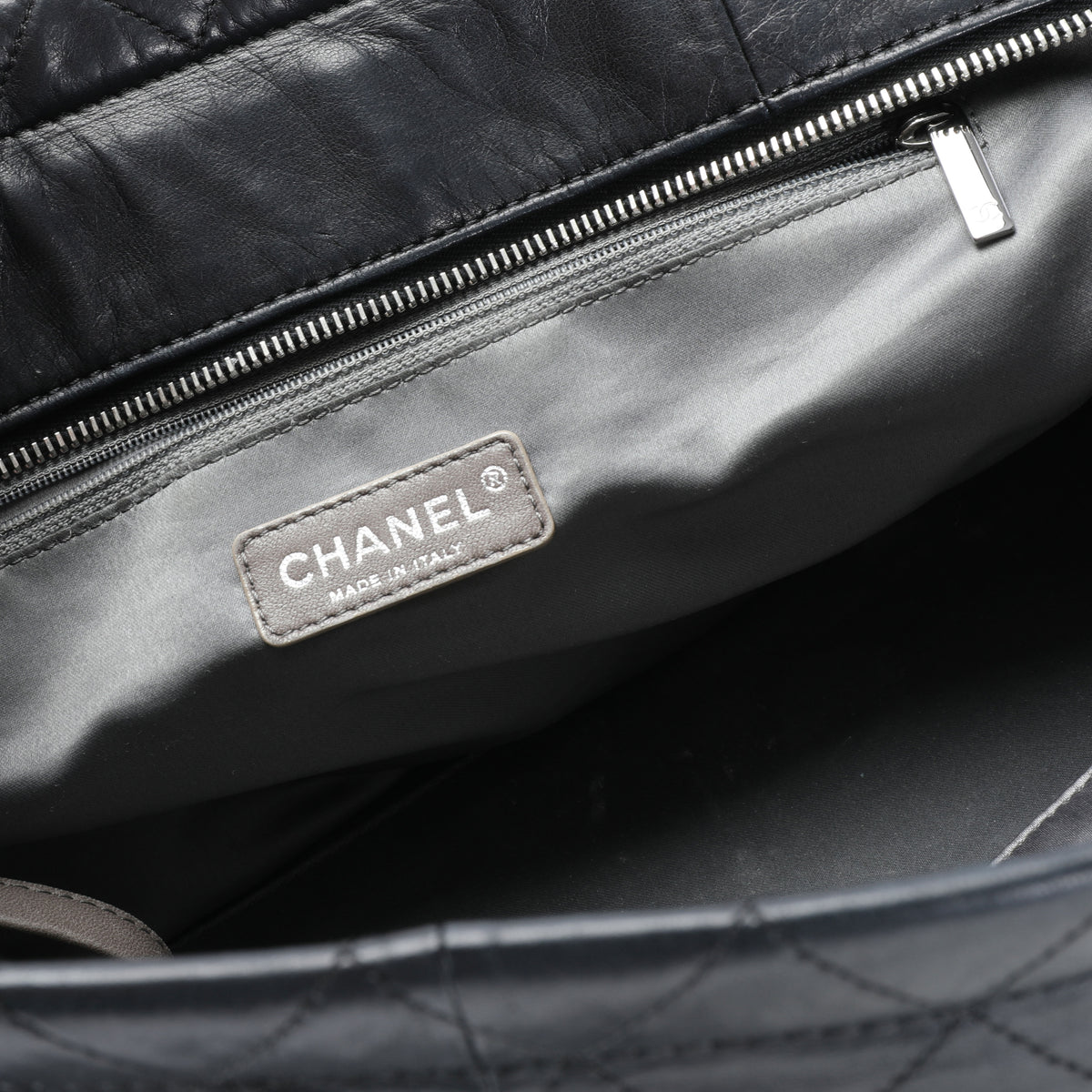 Chanel Black Quilted Lambskin Sharpei Medium East West Tote