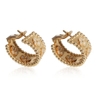 Van Cleef & Arpels Perlee Diamond Hoop Earring in 18K Yellow Gold 0.62 CTW