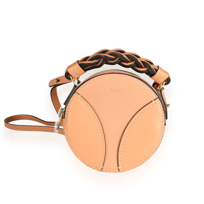 Chloé Peach Bloom Grained Calfskin Mini Round Daria Bag