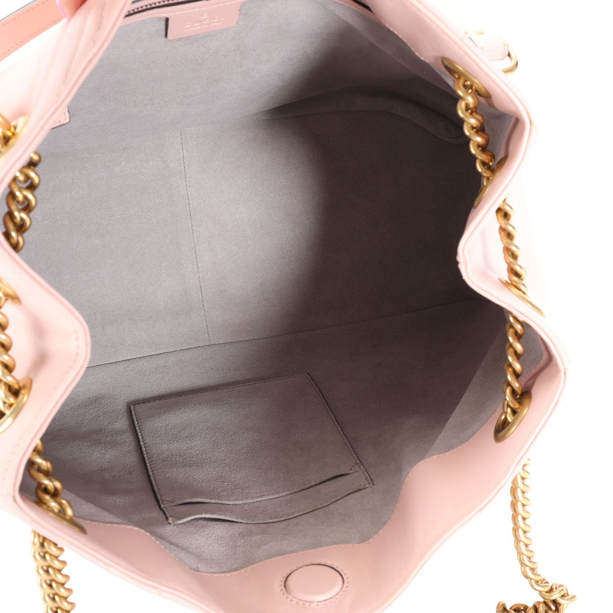 Gucci Pink Matelassé Leather GG Marmont Shoulder Tote