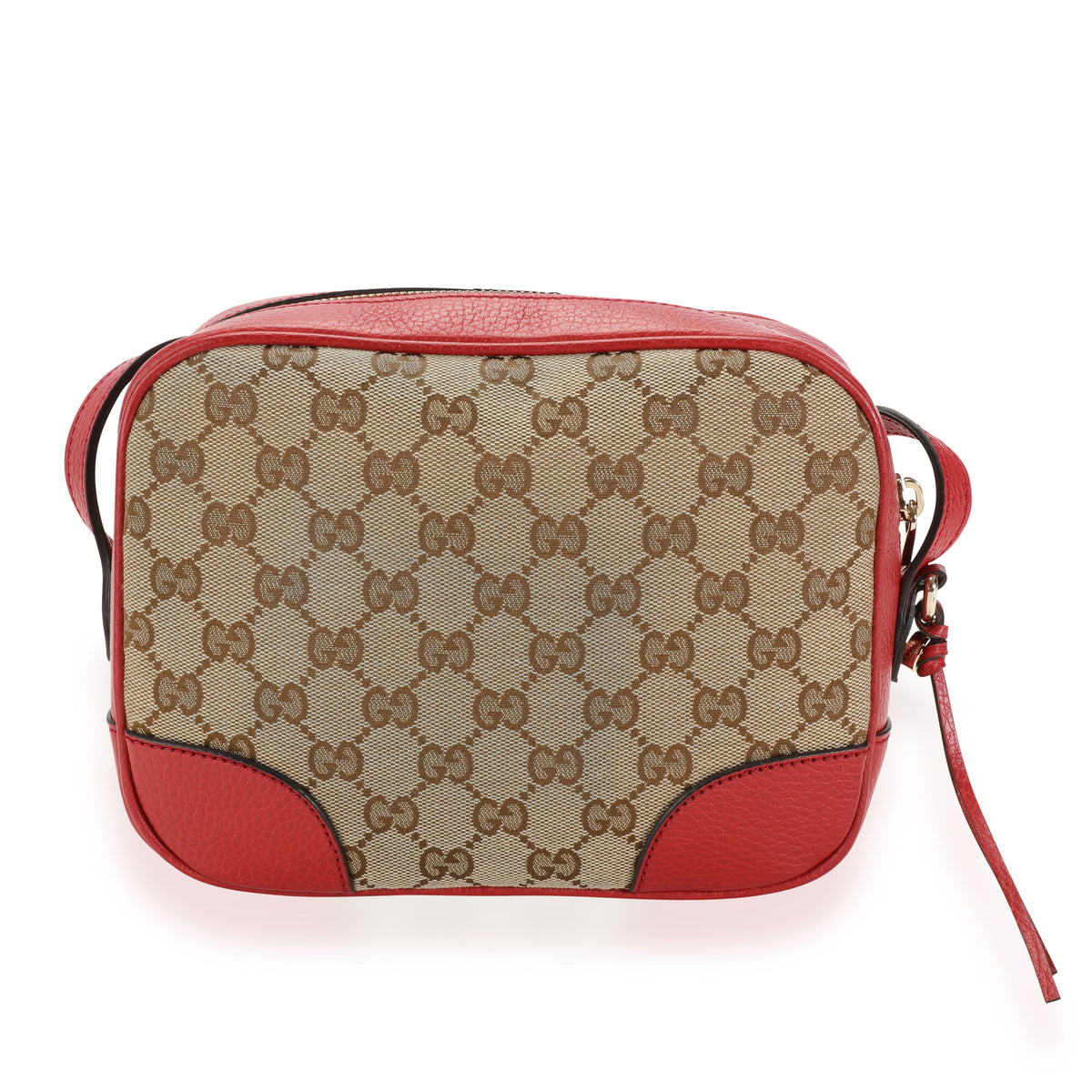 Gucci Brown GG Canvas & Red Leather Mini Bree Messenger Bag