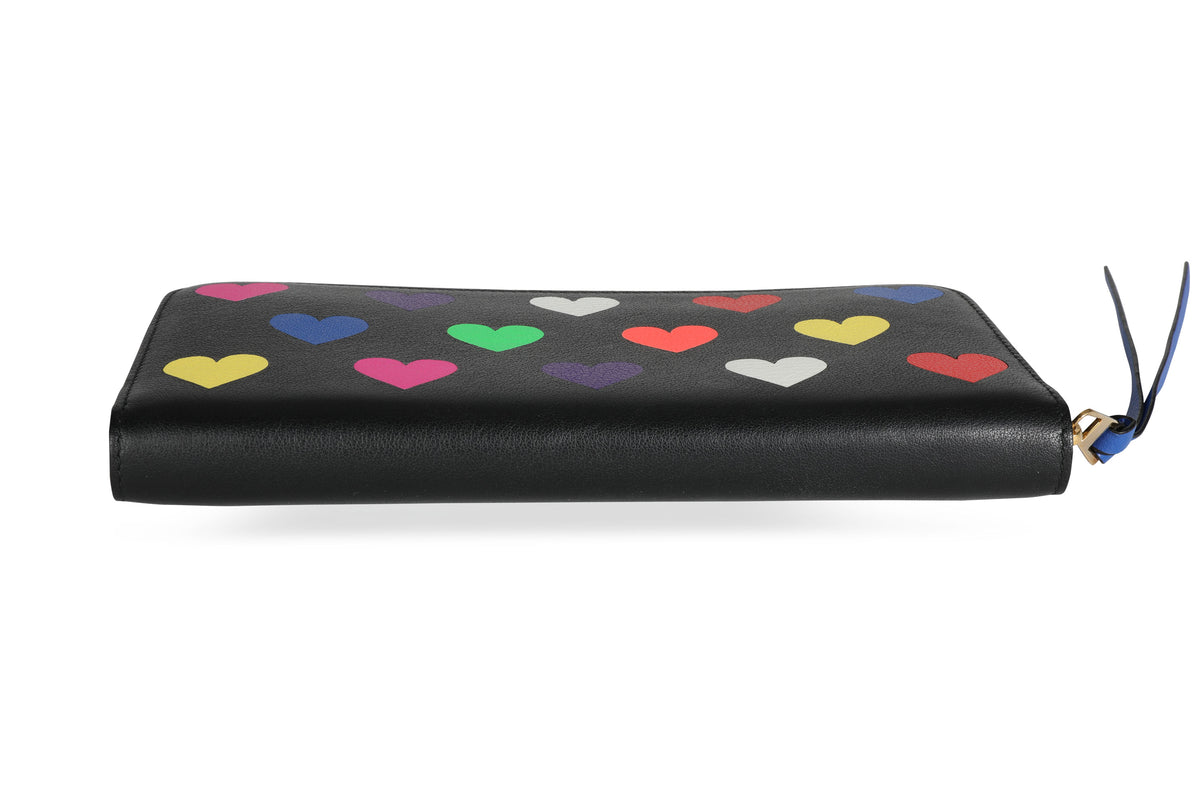 Loewe Multicolor Hearts Leather Zip-Around Wallet