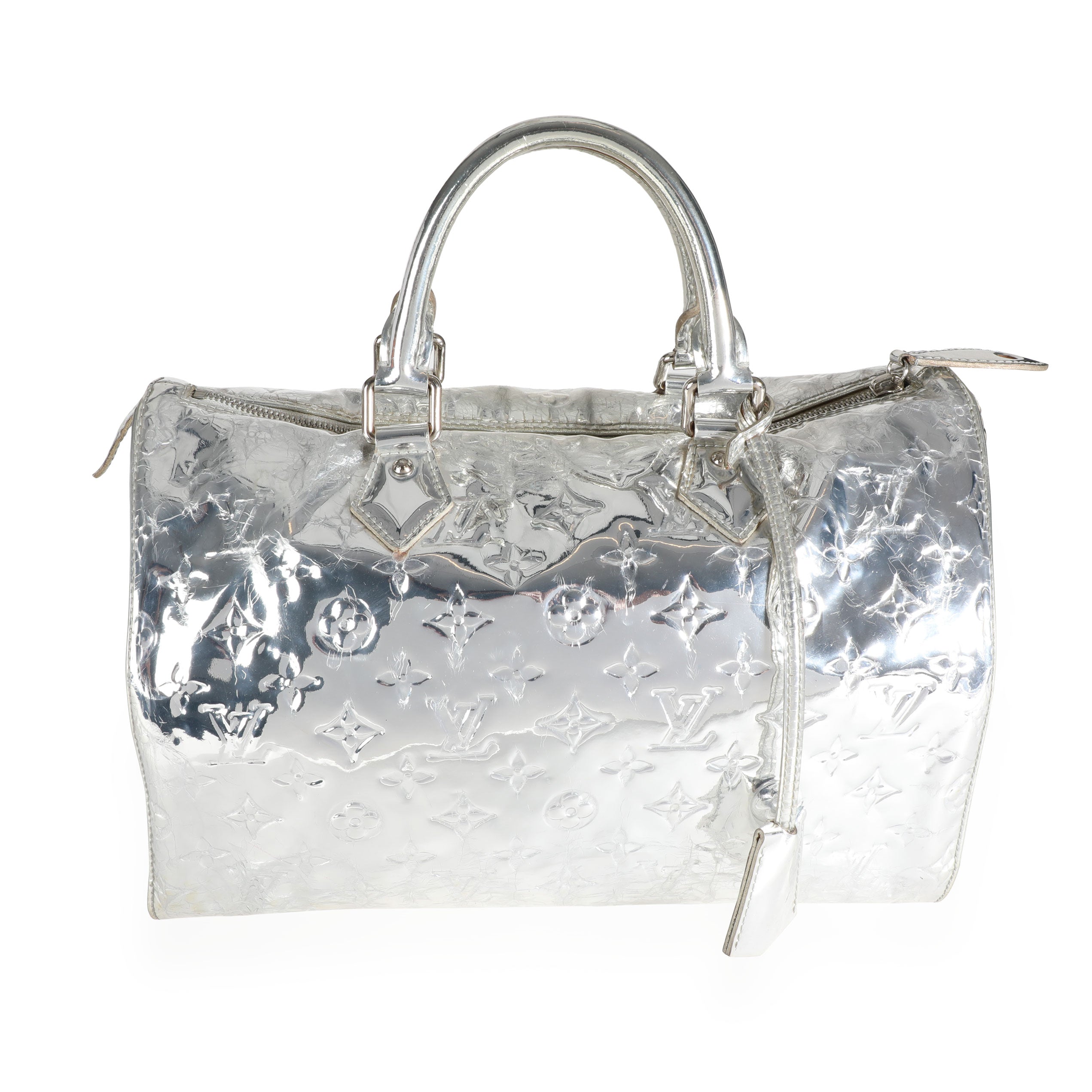 Louis Vuitton Limited Edition Silver Monogram Miroir Speedy 35 Runway For  Sale at 1stDibs