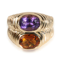 Bulgari Doppio Amethys &  Citrine Ring in 18K Yellow Gold