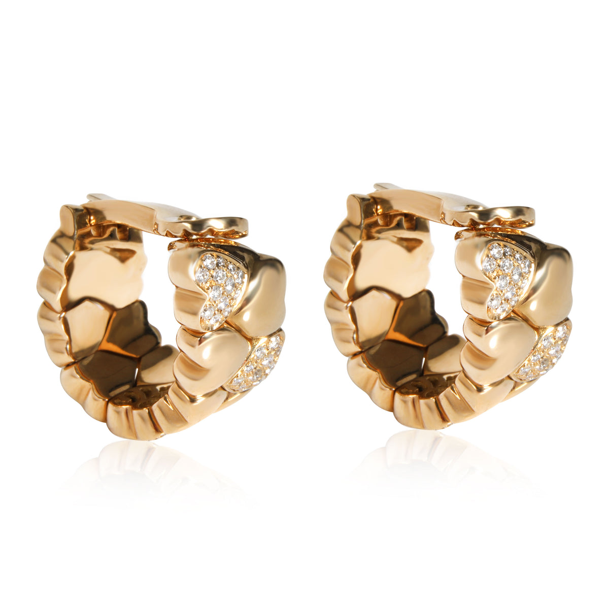 Cartier Symbols & Hearts Diamond Hoop Earring in 18K Yellow Gold 0.50 CTW