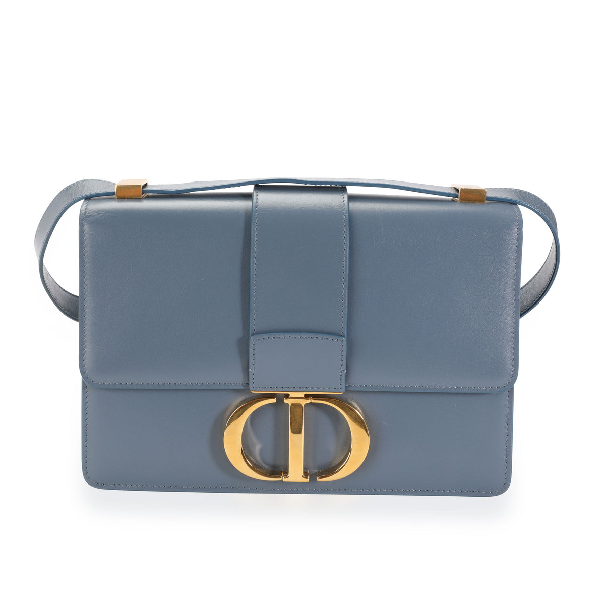 Christian Dior 30 Montaigne Box Crossbody Bag Navy Blue Leather