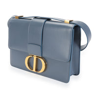 Dior Denim Blue Box Calfskin 30 Montaigne Flap Bag