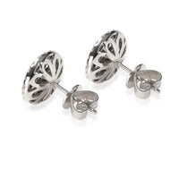 Halo Diamond Cluster Stud Earrings in 14K White Gold 1.50 CTW