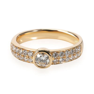 Bezel Set Diamond Ring in 14K Yellow Gold 0.66 CTW