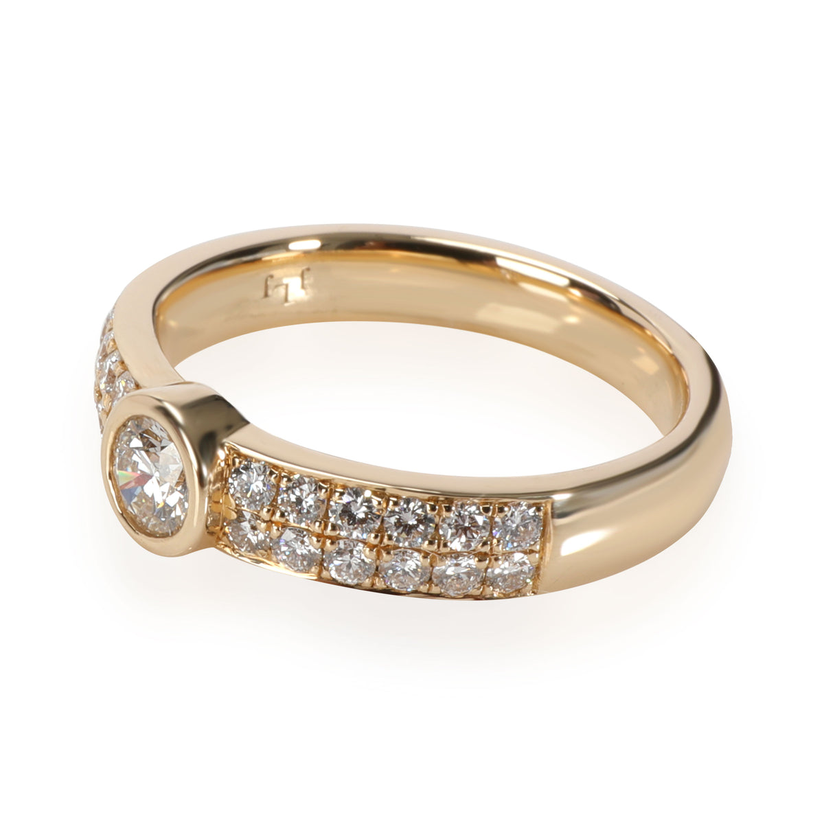 Bezel Set Diamond Ring in 14K Yellow Gold 0.66 CTW