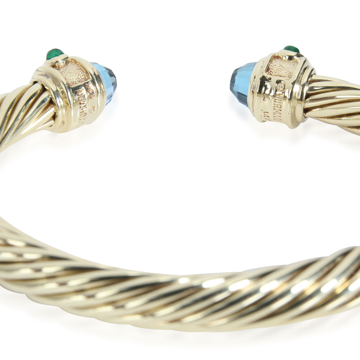 David Yurman Renaissance Blue Topaz Bangle in 14K Yellow Gold