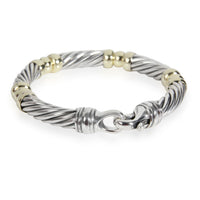 David Yurman Hinged Cable Bangle in 14K Yellow Gold/Sterling Silver