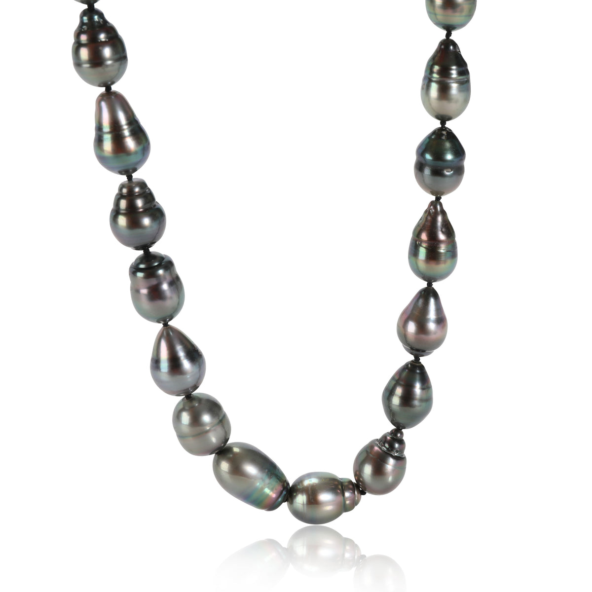 Baroque Black South Sea Pearl Necklace with in 14K White Gold