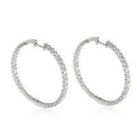 Inside Out Diamond Hoop Earrings in 14K White Gold 4.00 CTW