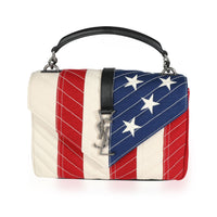 Saint Laurent American Flag Matelassé Canvas Medium Collège Bag