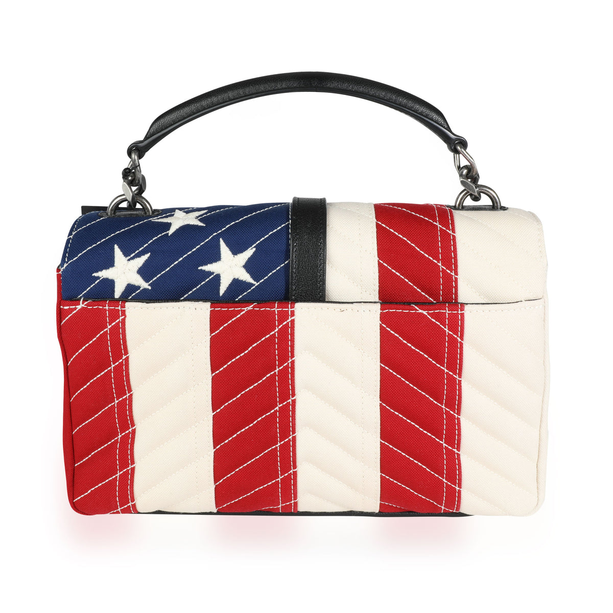 Saint Laurent American Flag Matelassé Canvas Medium Collège Bag