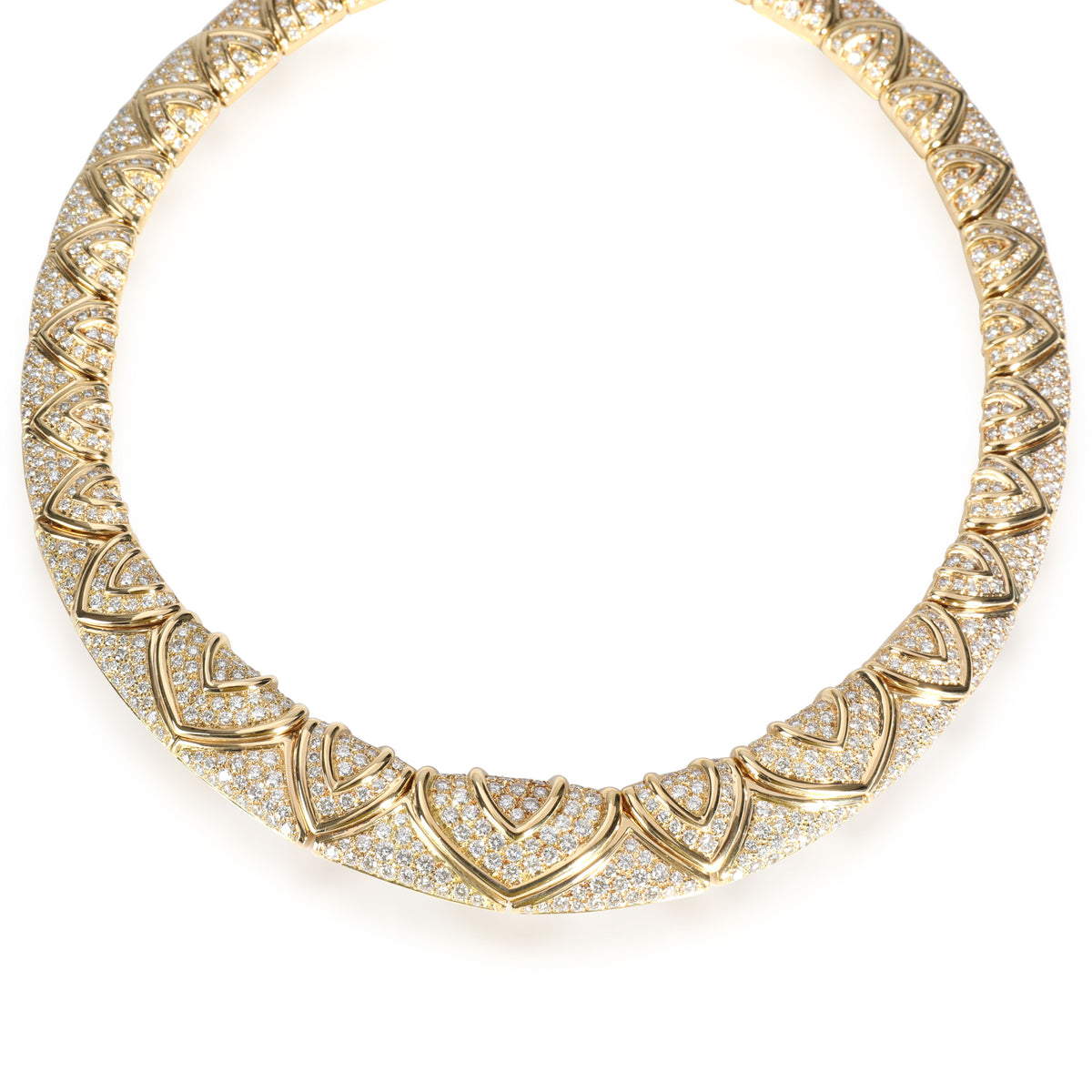 Bvlgari Modular Diamond Collar Necklace in 18K Yellow Gold